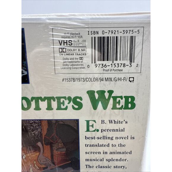 Charlottes Web VHS 1996 Clamshell Vintage Factory Sealed - Picture 10 of 12
